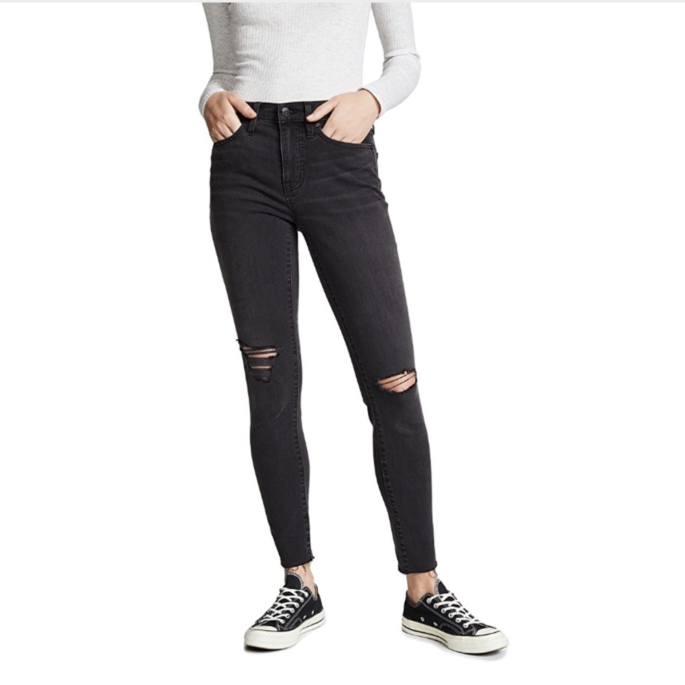 [Madewell] 9" Mid-Rise Skinny Jeans in Black Sea